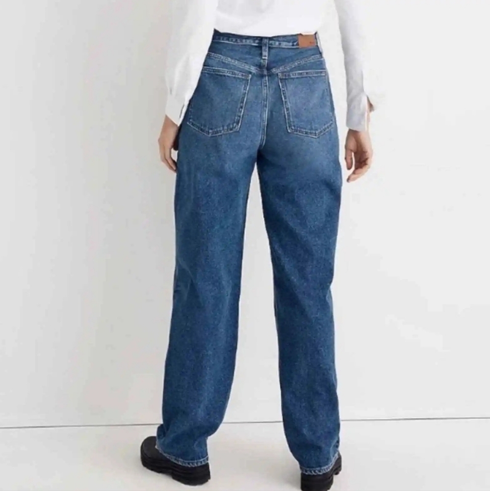 Madewell Baggy‎ Straight Jeans Cropped Raw Hem 24 X 27 - Picture 10 of 16